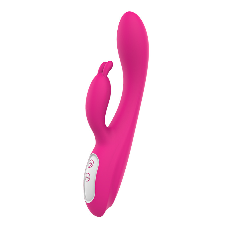 Rabbit Ear Strong Shock Soft Silicone Vibrator With Heating Function IFZDH007